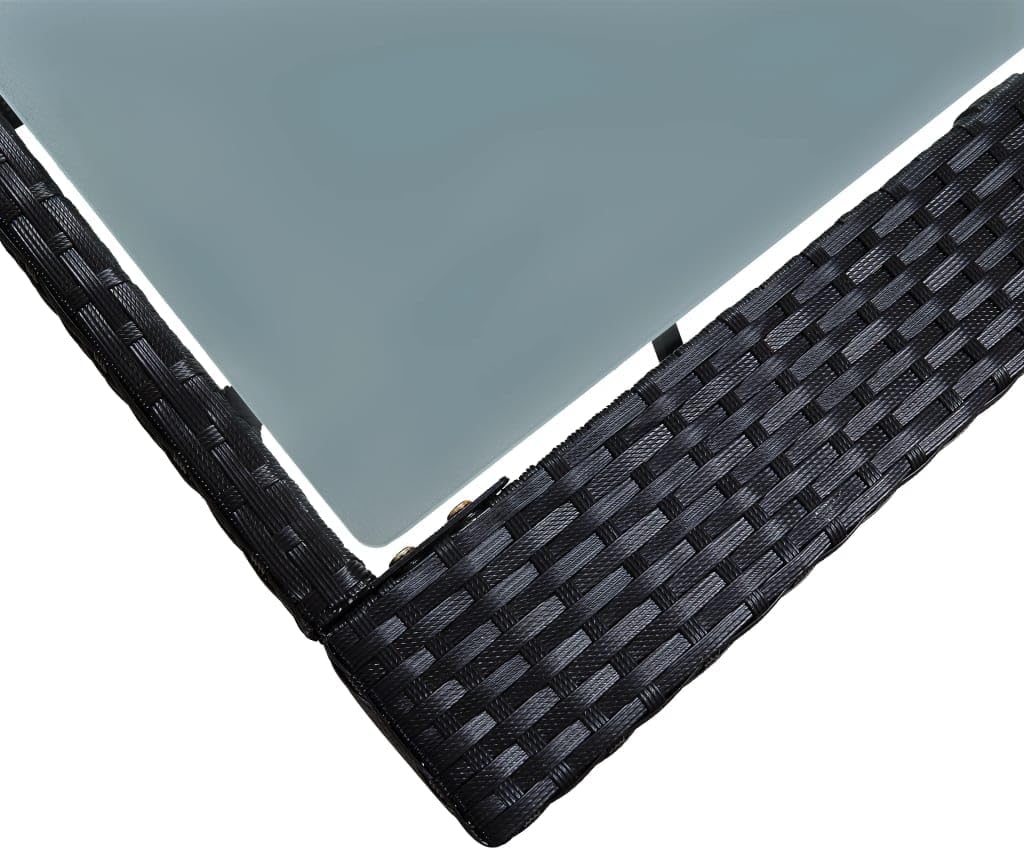 vidaXL Gartenbar Set 5-TLG. Theke Bar Tresen Gartentheke Bartisch Stehtisch Barhocker Barstuhl Gartenmöbel Poly Rattan Glas Schwarz