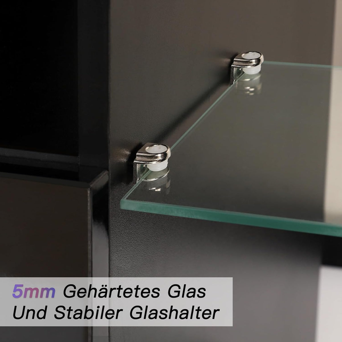 Dripex TV Lowboard Eckschrank mit LED Beleuchtung Weiß Hochglanz Fernsehschrank Eckkommode Fernsehtisch TV Schrank 100x68x40 cm (Weiß)