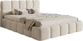 Selsey Bett Polsterbett Mit Stauraum Bettkasten 160 x 200 cm Boucle Gewebe Reißfest Cloudy Hellbeige