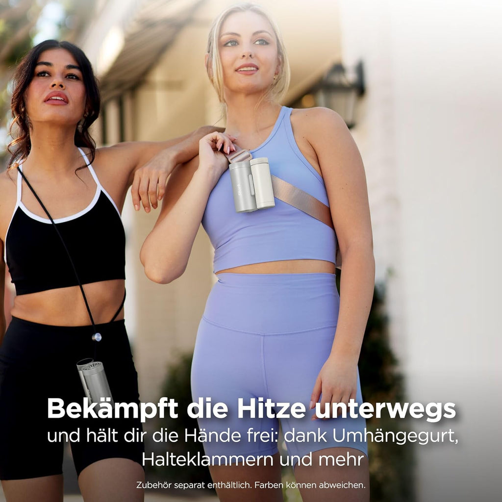 Shark ChillPill 3-in-1-Hochgeschwindigkeits-Handventilator-, Sprühnebel- und InstaChill-System, mit 3 Kühlaufsätzen, reisefreundliches Design, Hellgrau FA022EULV