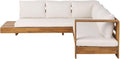 Beliani Lounge Set zertifiziertes Akazienholz braun 5-Sitzer Auflagen cremeweiß Marettimo
