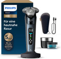 Philips Rasierer i9000, Elektrischer Nass-und Trockenrasierer für Herren mit integriertem Trimmer, taubenblau, Reinigungsstaion, Ladestation und Reiseetui (Modell X9001/30)
