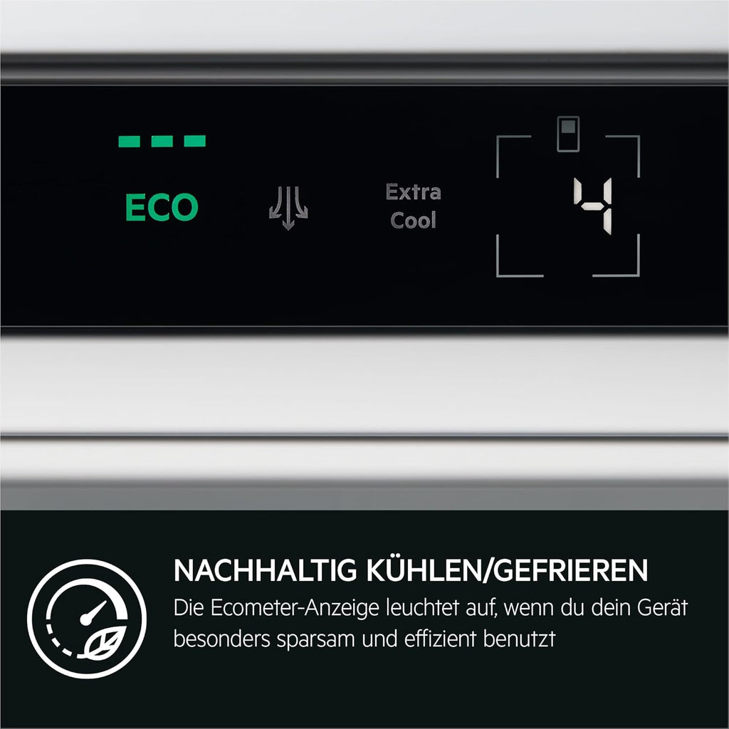 AEG Einbau-Kühlschrank 178cm mit 4-Sterne-Gefrierfach, Serie 6000 DynamicAir: gleichmäßige Kälteverteilung auf allen Ebenen, Kühlen 261L, Gefrieren 22L, SoftClosing, LCD-Display, Festtür, TF6FS181DC