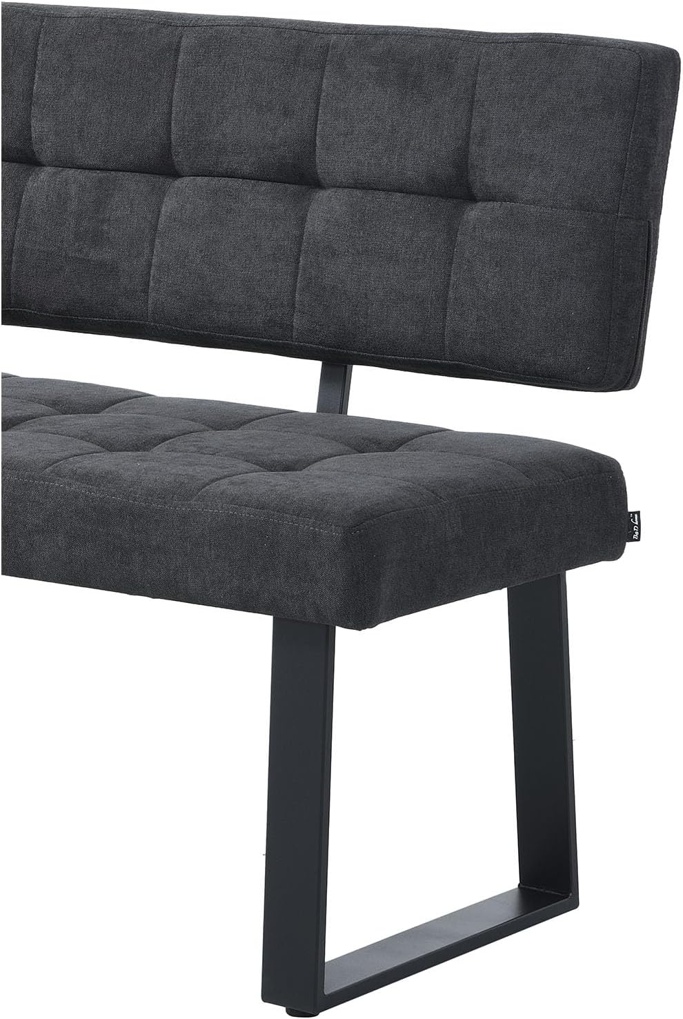 B&D home Sitzbank Sigfrid - Eckbank Esszimmer Mit Lehne, Sitzbank Flur, Pflegeleichter Bezug aus Microfaser in Anthrazit, Kaltschaum-Polsterung, Für Esszimmer, Küche & Flur, 140 cm
