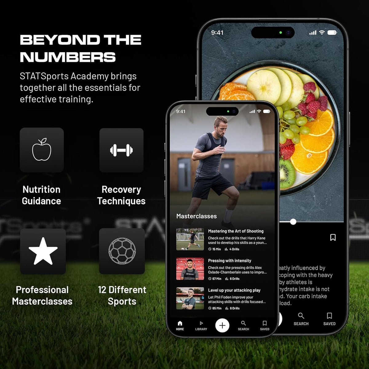 STATSports Academy Fußball Tracker Weste – Entfalte Elite-Leistung mit Profi-Coaching, Übungen & Ernährungsplänen – Misst 24 Leistungsmetriken – GPS Weste für Profi-Spieler & Teams, Erwachsene L