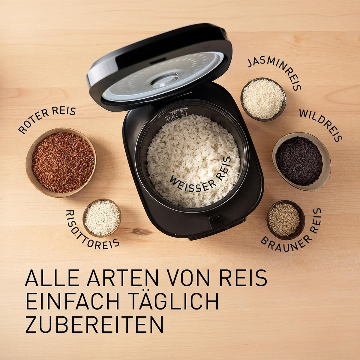 Panasonic SR-DA152KXE Automatischer Reiskocher mit Dampfgarer, Fuzzy-Logik, Wasserverhältnisanzeige, BPA-frei, Warmhalten, Startverzögerung, spülmaschinengeeignete Teile, vielseitig, schwarz
