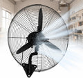 TsoLay Industrieller Wandventilator, Oszillierender Hochgeschwindigkeitsventilator, Robustes Metall, 3 Geschwindigkeiten, 120° Oszillation & 30° Einstellbar, Für Gewerbe, Wohnbereich, Garage