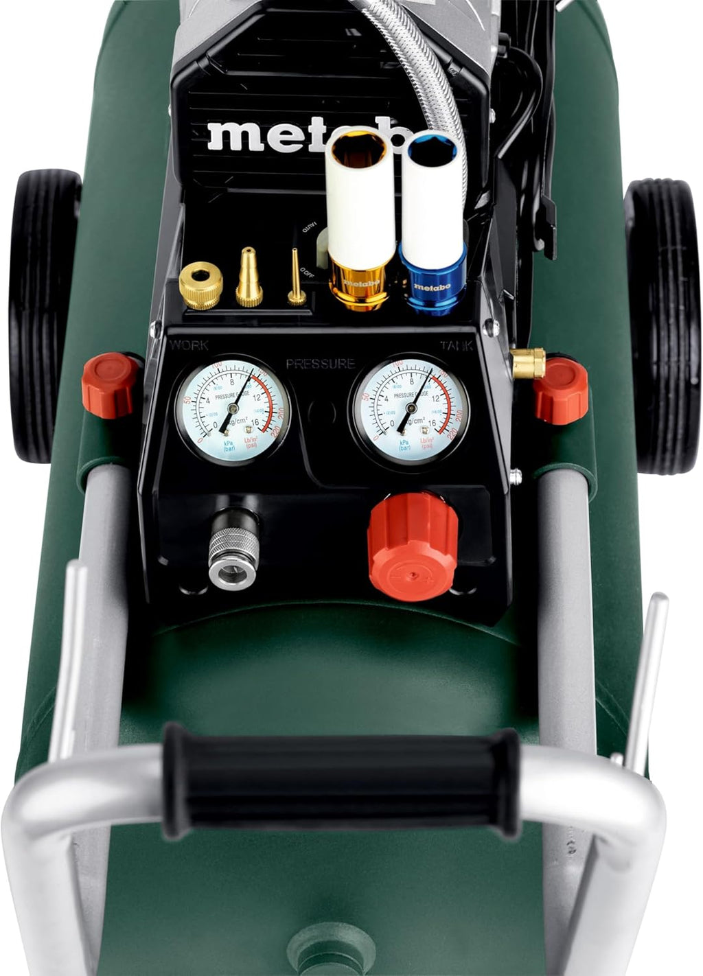 metabo Kompressor Basic 270-50 OF Silent - 50L Kessel, 10 bar Druck, 130 l/min Füllleistung - Ölfrei, leise, mobiler Werkstatt-Kompressor für Heimwerker  und  Profis - Inkl. Schnellkupplung und Zuggriff