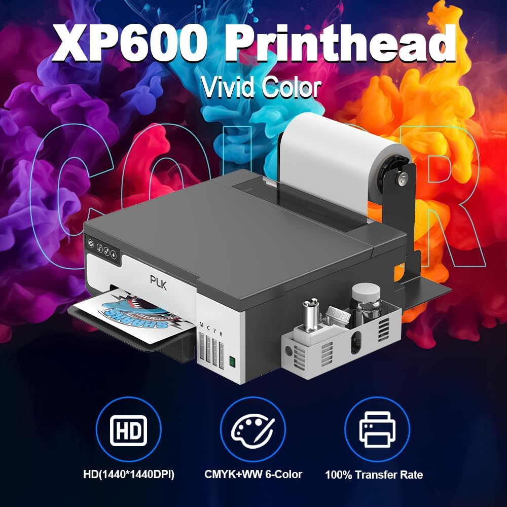 PLK DTF A3 Drucker mit XP600 Druckkopf und Rollenzuführung, doppelte Druckgeschwindigkeit, Verbesserte DTF L8058 mit weißem Tintenrührsystem, 100% Übertragung für Druck