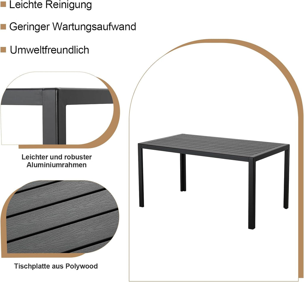 GLP Gartenlounge-Set Garten-Essgruppe, (Gartenmöbel Set, 7-TLG., 6 Sessel, 1 Esstisch, inkl. Auflagen, Aluminium), Wetterfest Gartenlounge Set, 9400-P1+P2