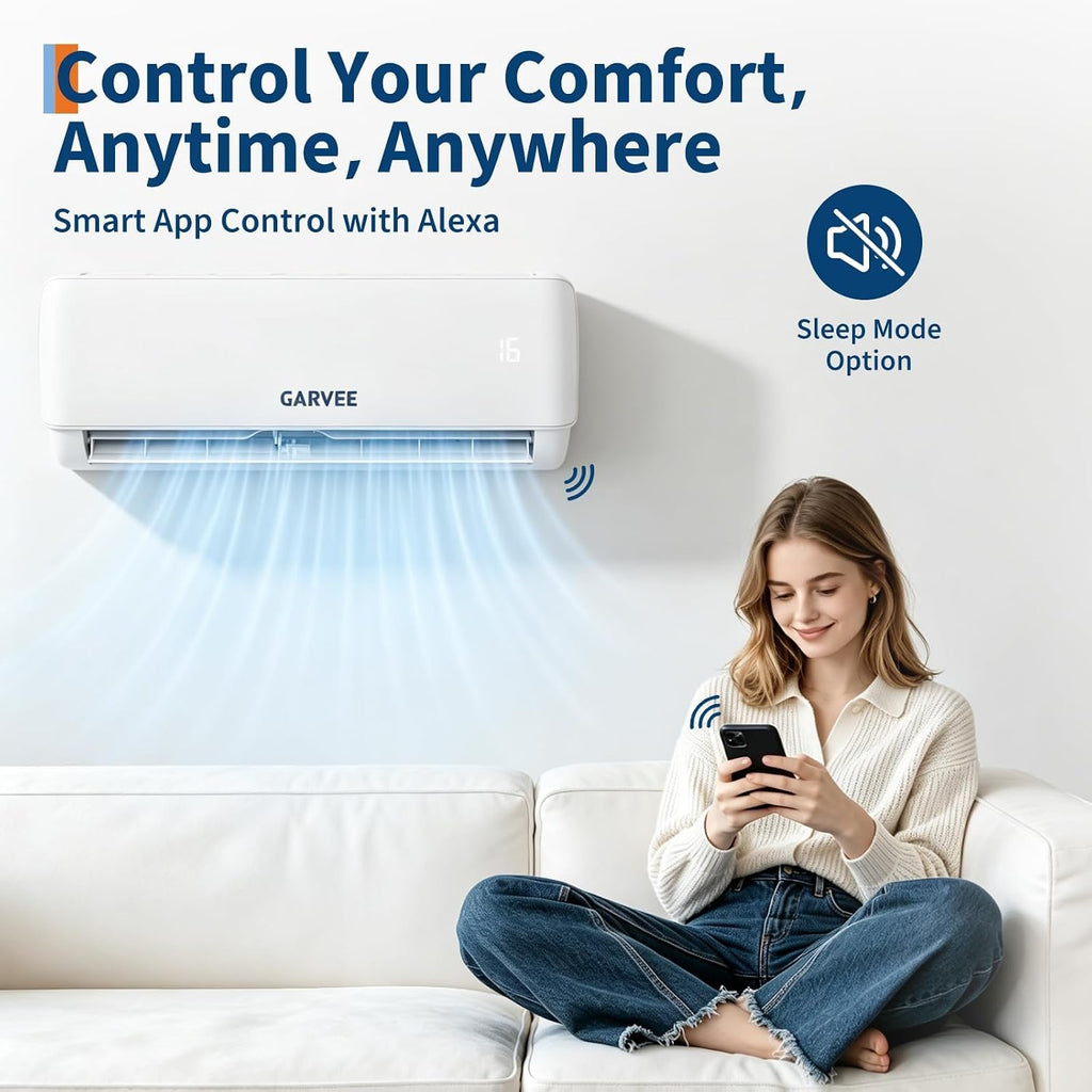 Klimaanlage Split, Kühlung und Heizung, 24000 Btu Split Klimaanlage, Inverter Klimagerät, Wifi & App Klimaanlage Wandmontage, Sehr Leise, Timerfunktion, R32 Kältemittel, Energieeinsparung, bis 120qm