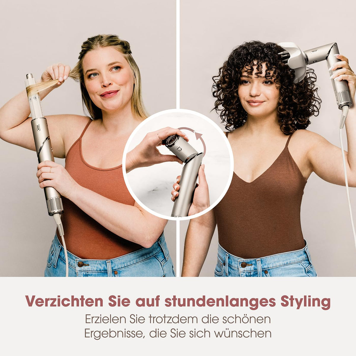 Shark FlexStyle 5-in-1 Luftstyler & Haartrockner, Auto-Wrap-Lockenaufsatz, Paddle-Bürste, Ovalbürste, Konzentrator, Diffusor, Aufbewahrungskoffer, Keine Hitzeschäden, Schwarz/Roségold, HD440EU