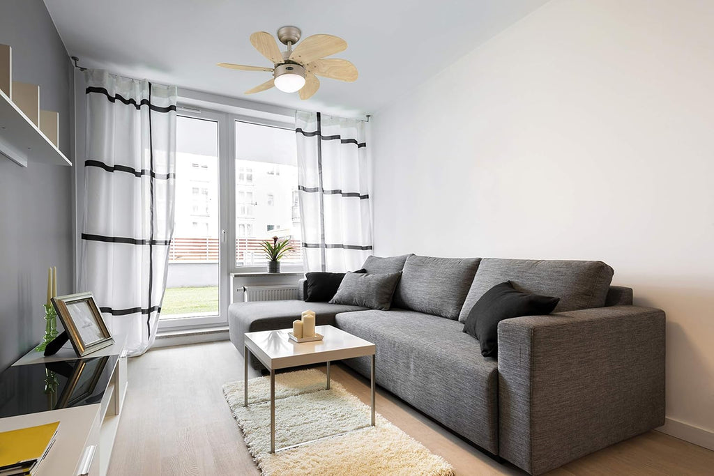 Westinghouse Lighting 76 cm Deckenventilator Turbo Swirl 78158 mit Einzelleuchte und sechs Flügeln, Ausführung in Titan mit Opalmilchglas, 7815840, Titanium