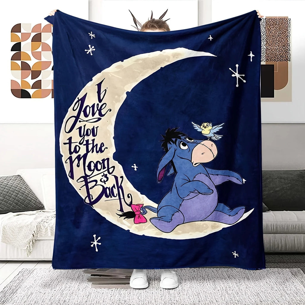 Weiche Fleecedecke mit Eeyore-Motiv – erhältlich in verschiedenen Größen für alle Jahreszeiten.