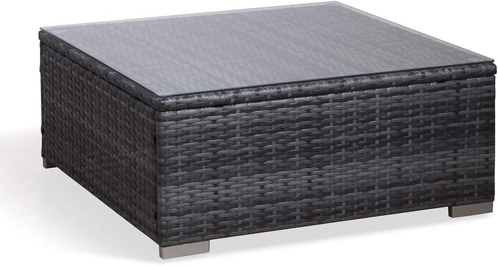 SVITA Lugano XL Polyrattan Lounge Kissenbox Sessel Garten-Set XXL Gartenmöbel Set Gartenlounge Outdoor Lounge Rattan Outdoor Sitzgruppe Grau