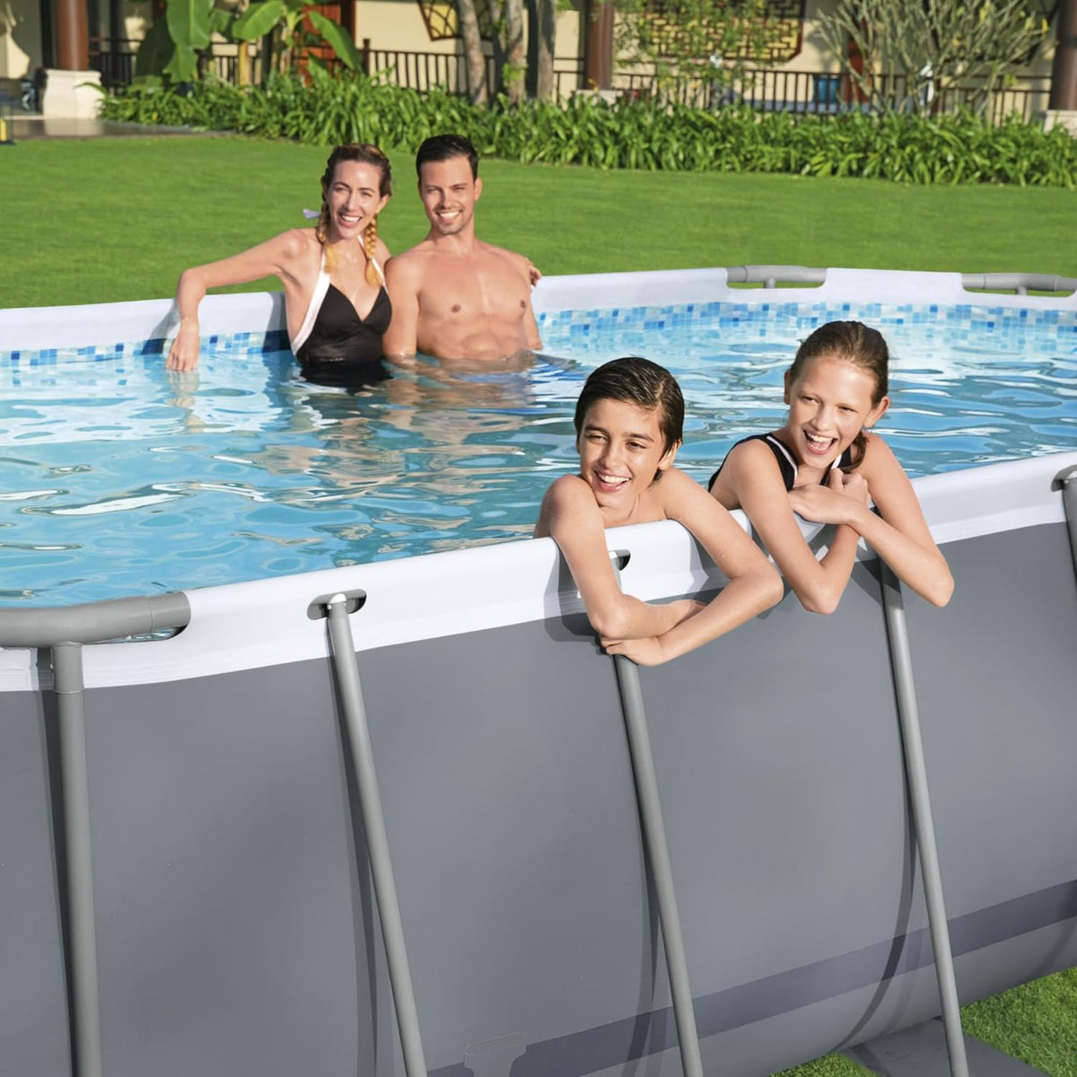 Bestway Oval Pool Set 10 ft x 6 ft 7 Zoll x 33 Zoll oder 3,05 m x 2,00 m x 84 cm
