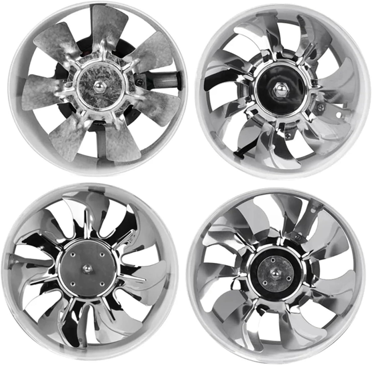 10,2 cm Inline-K-Ventilator, Hochleistungs-Abluftgebläse für Luftkühlung und Belüftung, 2 x Booster für Badezimmer/Küche, leise, energieeffizient, Deckenabluftventilator