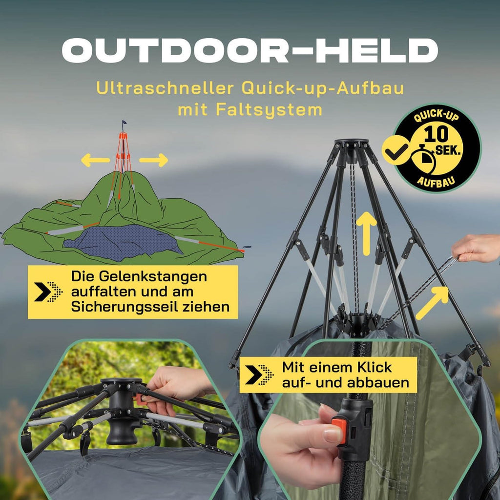 LUMALAND Premium Duschzelt | Toilettenzelt für Indoor & Outdoor | Mobiles Umkleidezelt & Lagerzelt | Zelt für Tierfotografie | Ideal zum Campen, Festival & zum Angeln | Wasserdicht & Windfest