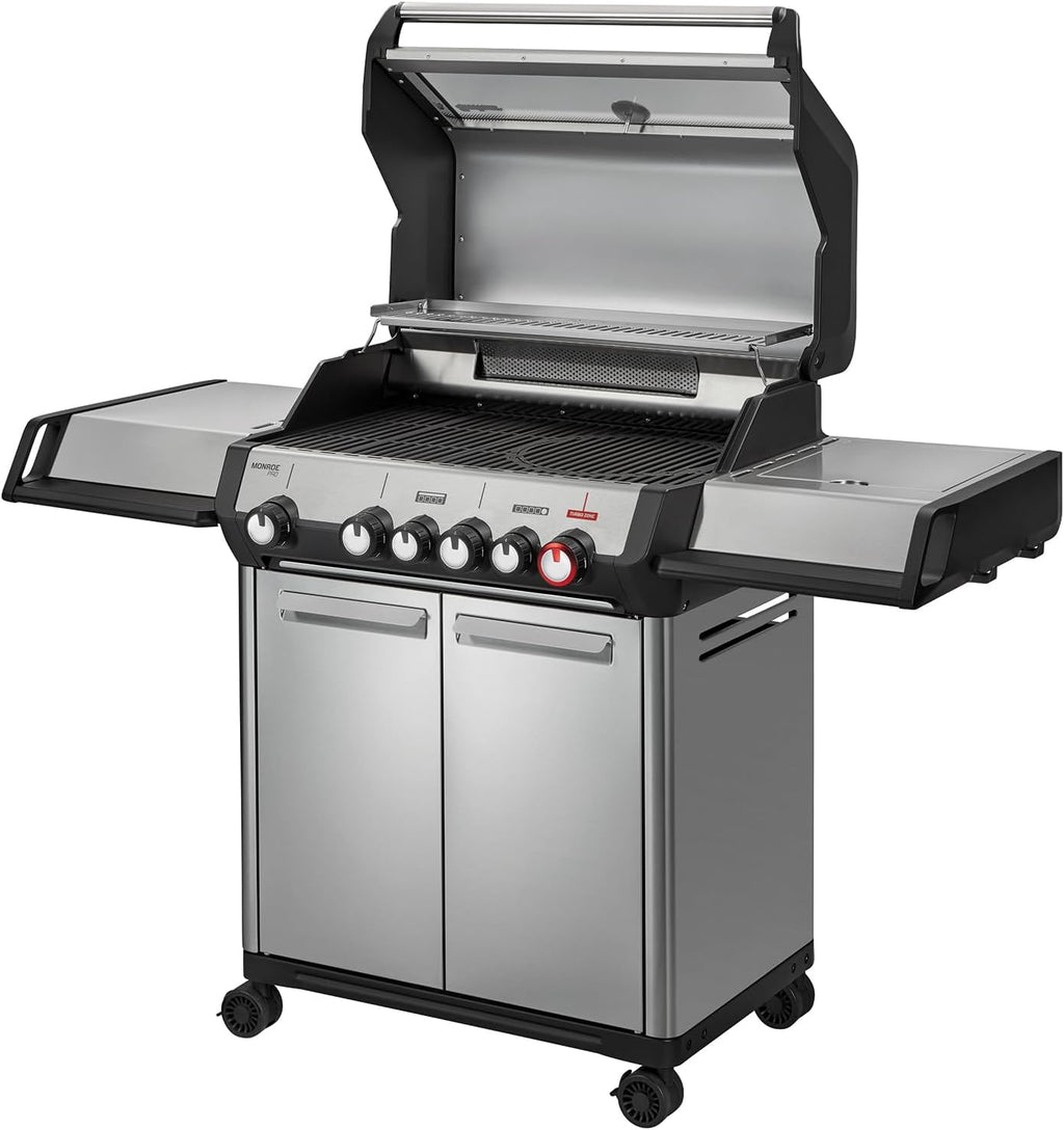 Enders® Gasgrill Monroe Pro 4 SIKR Turbo, 4-Brenner, mit Kocher und Infrarot-Heckbrenner, PanoVision Sichtfenster, Gussrost, Aluguss Grill, 800 °C TURBO ZONE™, SIMPLE CLEAN™, #8362