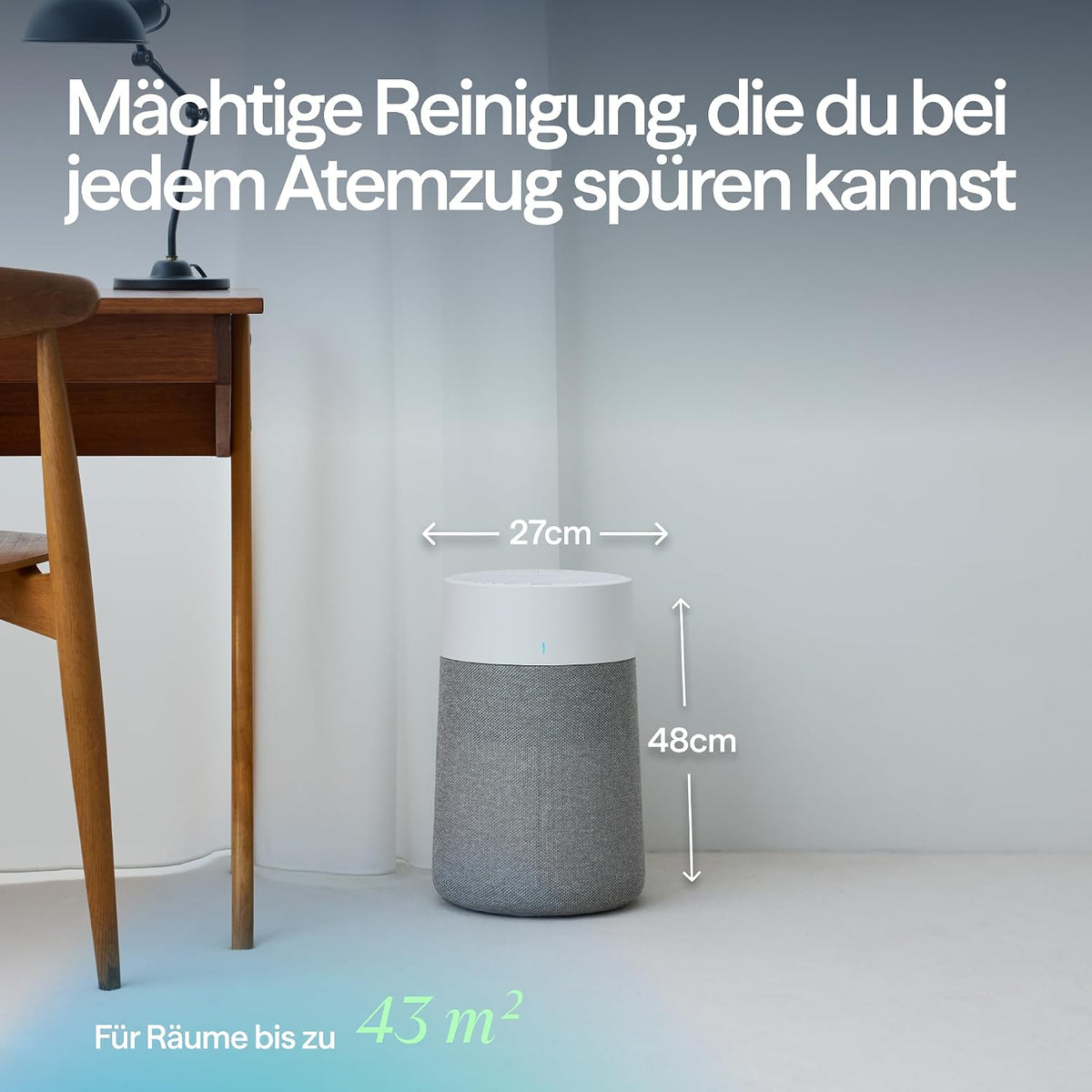BLUEAIR Luftreiniger für Räume bis 43 m² – Smart, Leise, HEPASilent Technologie, Ideal für Zuhause, Schlafzimmer, Kinderzimmer, Gegen Staub, Allergene, Rauch, Schimmel, Tierhaare – Blue Pure 511i Max