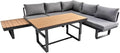 Green Spirit - Gartenlounge-Set Piazza - Grau, Aluminium, Tisch und Sitzbank höhenverstellbar, Wetterfest, Gartenmöbel-Set mit 2 Sofas & Tisch, Eck-Lounge für Garten, Terrasse & Outdoor