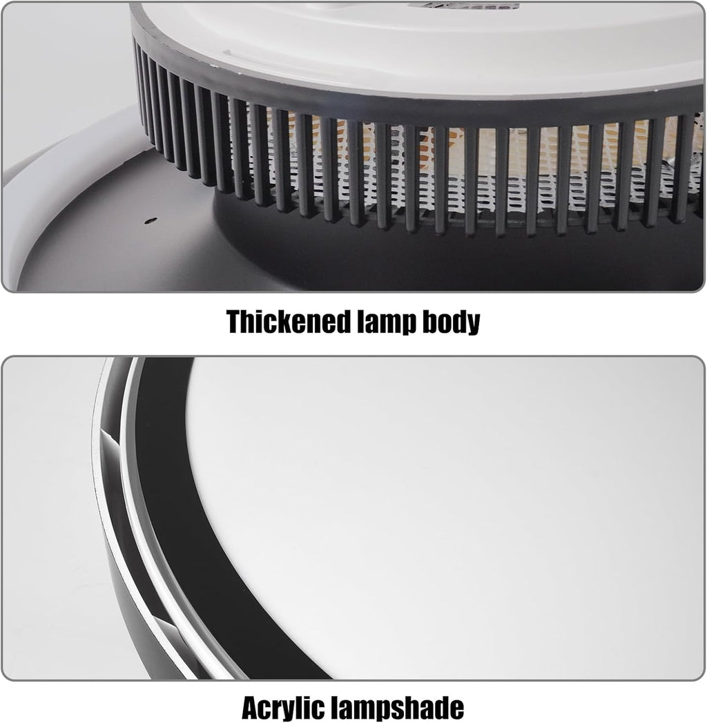 Blattloser Deckenventilator mit Beleuchtung und Fernbedienung Leise, 3000-6000K Dimmbares LED Deckenleuchte mit Ventilator mit 6 Windgeschwindigkeiten und Timer-Funktion, Schwarz