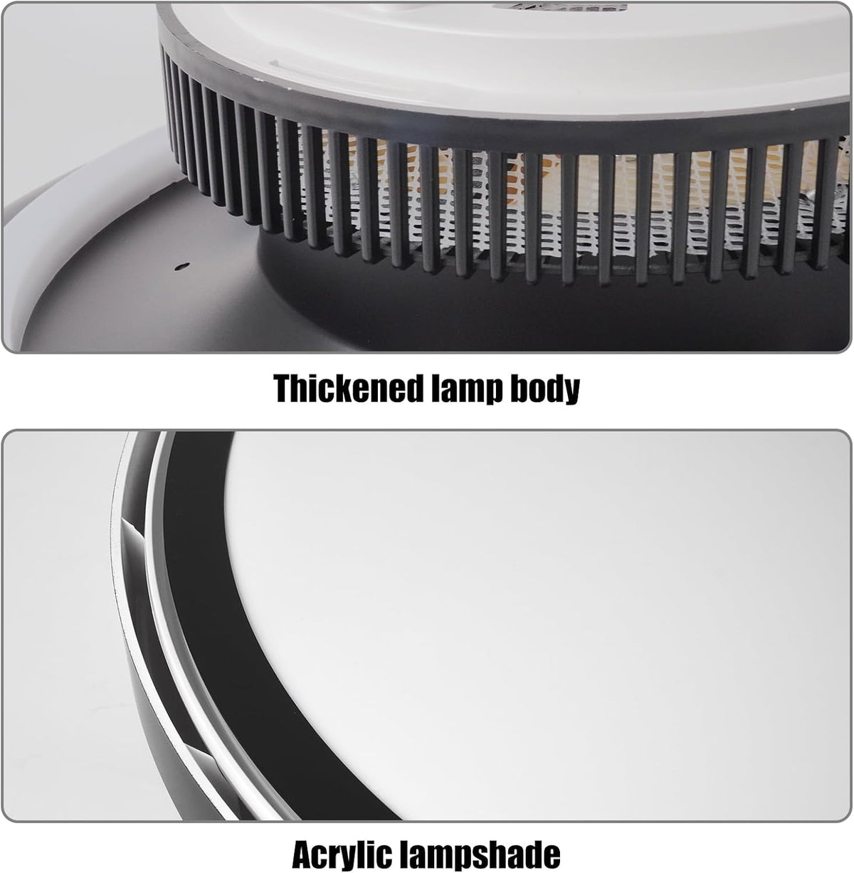 Blattloser Deckenventilator mit Beleuchtung und Fernbedienung Leise, 3000-6000K Dimmbares LED Deckenleuchte mit Ventilator mit 6 Windgeschwindigkeiten und Timer-Funktion, Schwarz
