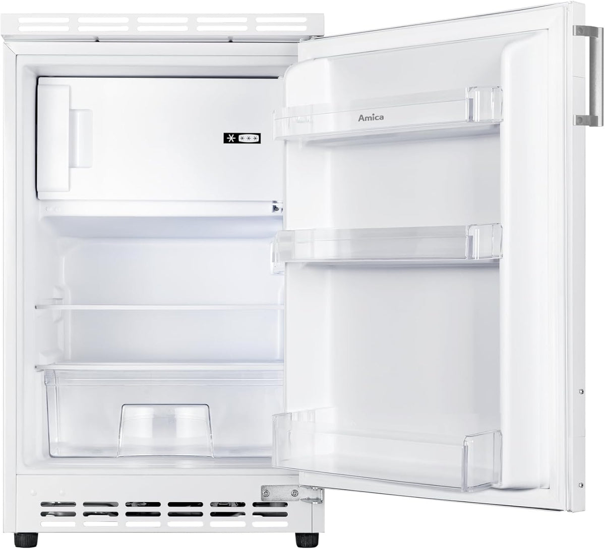Amica Unterbau Kühlschrank dekorfähig für 815 cm Nische elektronische Steuerung Inverter Kompressor LED Beleuchtung Tür-Offen-Alarm, 82 liters