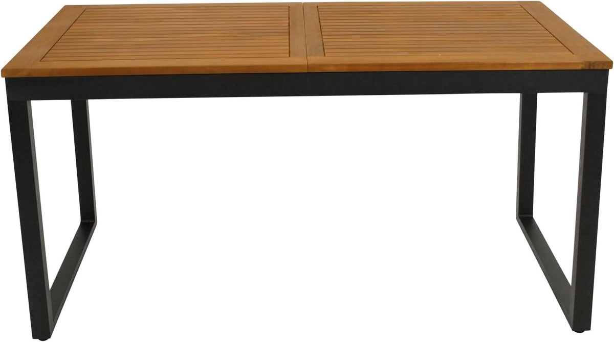 DEGAMO Ausziehtisch Gartentisch ausziehbar RIVELLO 150/200x90cm, Aluminium anthrazit + Akazienholz geölt, Outdoor, FSC®-Zertifiziert