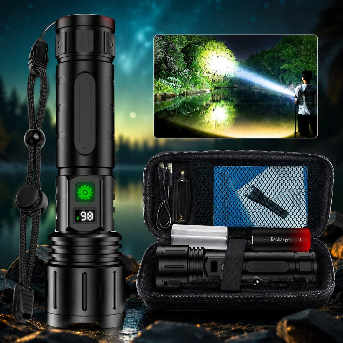 Wiederaufladbare LED Taschenlampe | Nachtfalken