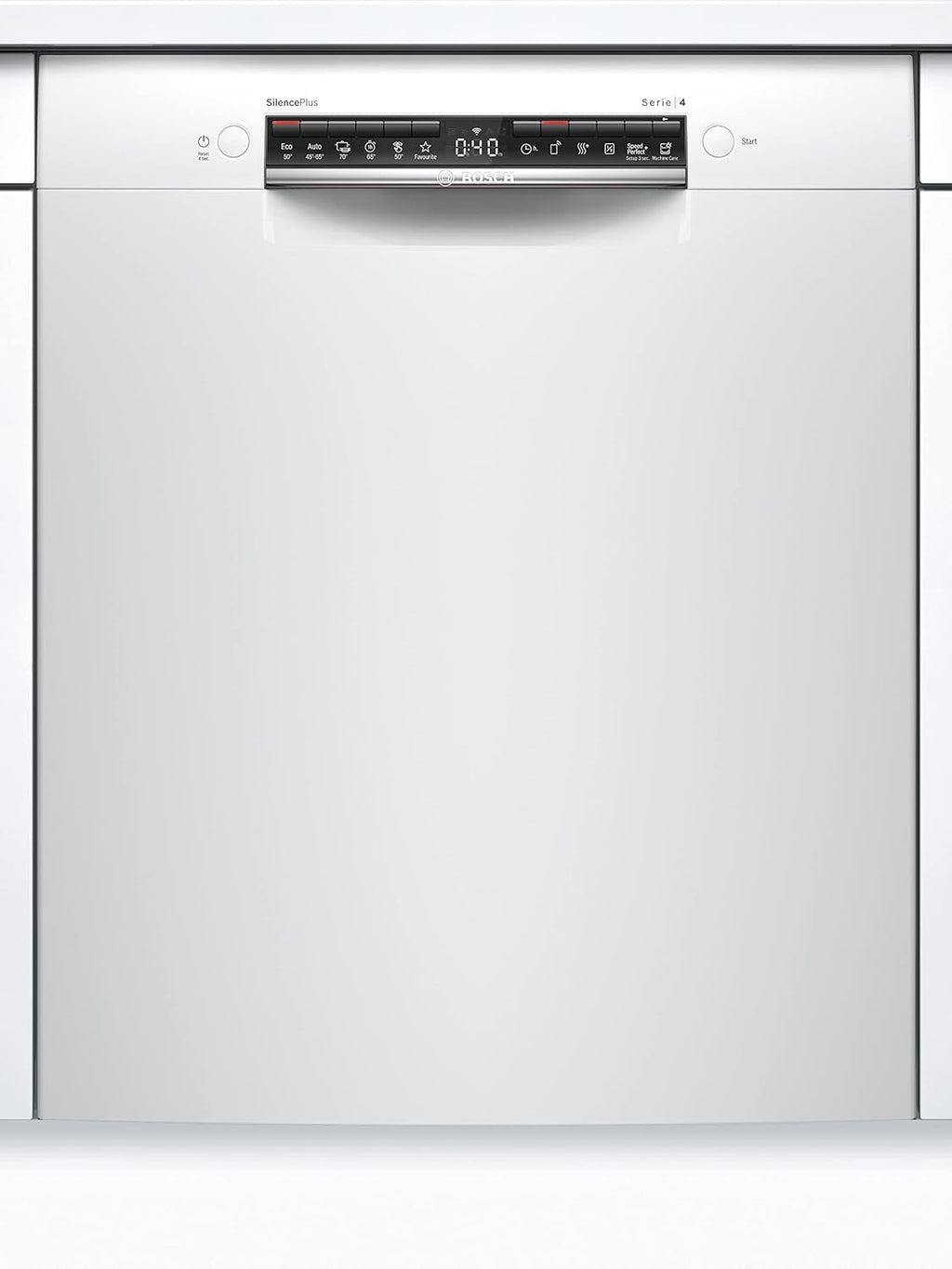 Bosch SMU4HCW48E Serie 4 Smarter Geschirrspüler Unterbau, 60 cm breit, Besteckschublade, Made in Germany, Silence Programm besonders leise, Extra Trocknen auf Knopfdruck