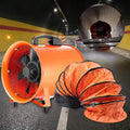 Futchoy 250 mm Gebläse Bauventilator Ventilator Baugebläse Industrie Axialgebläse Baulüfter Industrieventilator Windmaschine mit 10m Schlauch für Fabriken, Keller, Werften usw