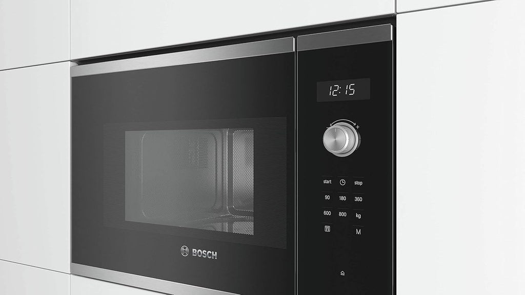 BFL524MS0 Serie 6 Einbau-Mikrowelle, 38 x 60 cm, 800 W, Drehteller 25,5cm, Türanschlag Links, AutoPilot 7 7 Automatikprogramme, Reinigungsunterstützung, LED-Touchdisplay, Edelstahl