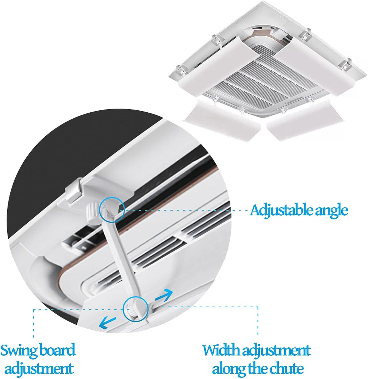 Zentrale Klimaanlage Windabweiser, Universell Klimaanlage Split Windabweiser, Luftleitbleche für Deckenlüftungsöffnungen, Anti-Direkt(35.4"/90cm)