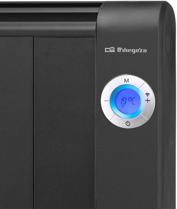 Orbegozo RRW 805 Heizstrahler, 800 W, WLAN, 5 Elemente, tägliche und wöchentliche Programmierung, Fernbedienung, LCD-Display, Touch-Steuerung, ölfrei, Schwarz