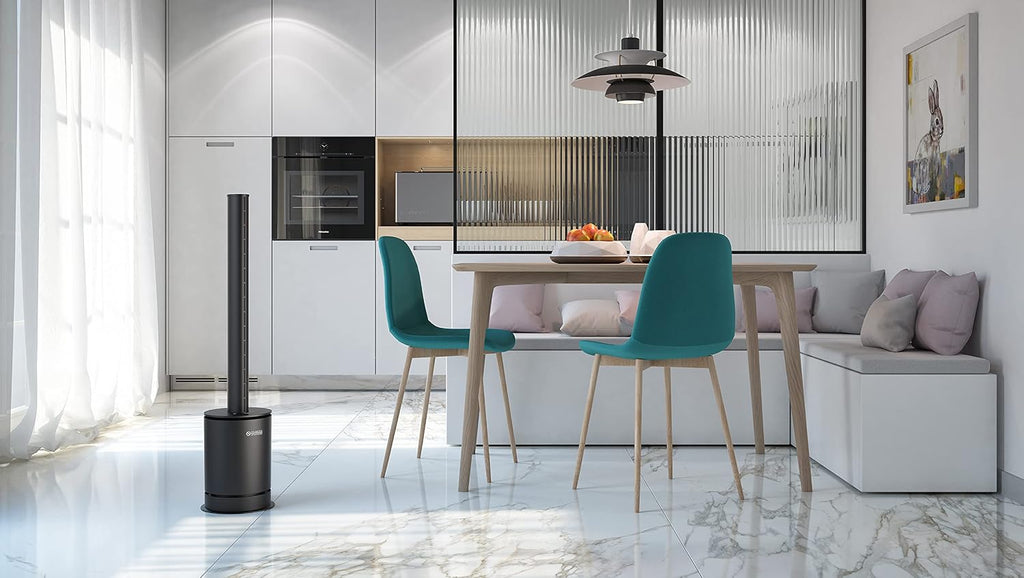Olimpia Splendid 99276 Vertigo, 3in1 Luftreiniger, reinigt, heizt und belüftet, drei Filterstufen mit Hepa14, keimtötende UV-Lampe, integriertes WLAN und Sprachsteuerung, inklusive Fernbedienung