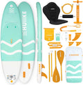 HUIIKE Inflatable Paddle Board for Adults with Accessories Included, Oar, Fins, Pump. Stand Up Paddleboard Great Stability and Resistance. 10’ x 33" x 5.9", Maximum Load 286 lb