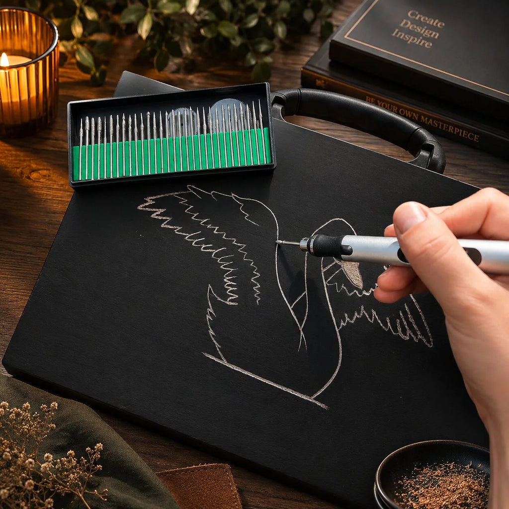 Akku Gravierstift mit 56-teiligem Zubehör | Gravellon