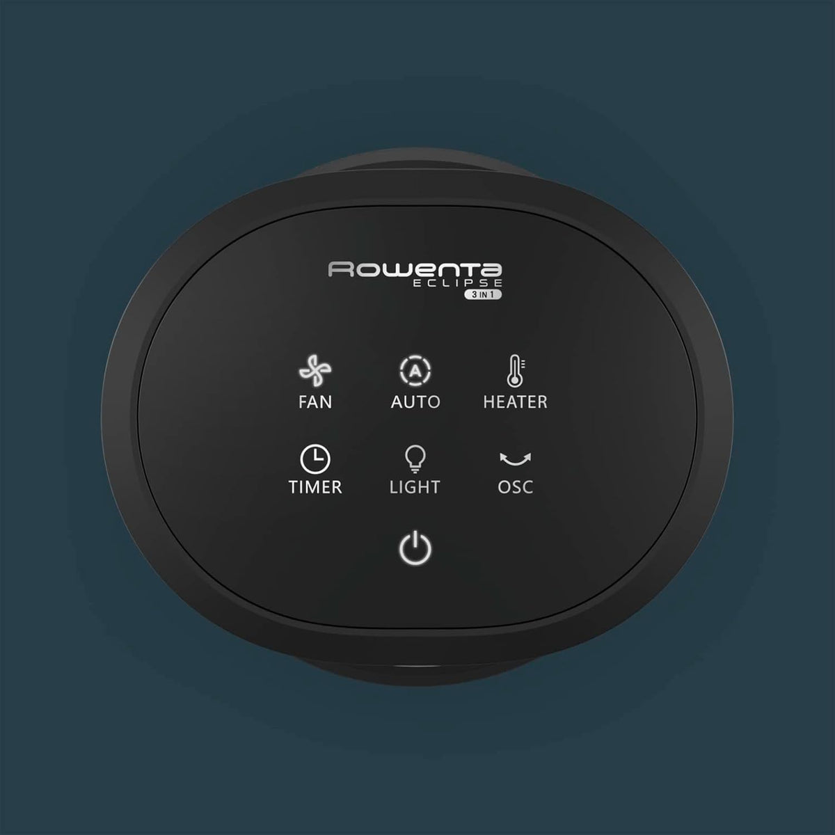 Rowenta QU5062 Eclipse 3in1 Luftreiniger, Heizlüfter, Ventilator, filtert 99,9% der Partikel, für 30 m2 Raumgröße, schnelle Heizung bis zu 35°C, automatischer Tag- und Nachtmodus, Schwarz/Grau