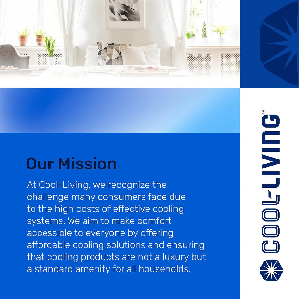 Cool-Living - 6000 BTU Raumklimaanlage mit Installationsset und Fernbedienung, erfrischt Räume bis zu 250 Quadratmeter, Weiß