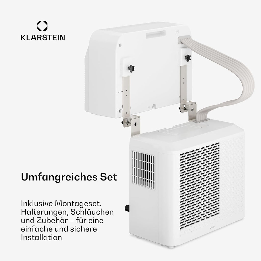 Klarstein Chillavan Mobile Klimaanlage – 5.000 BTU, Für Räume bis 20 m², 3-in-1: Klimaanlage, Luftentfeuchter & Ventilator, Energieeffizienzklasse A, App-Steuerung, Ideal für Wohnmobile