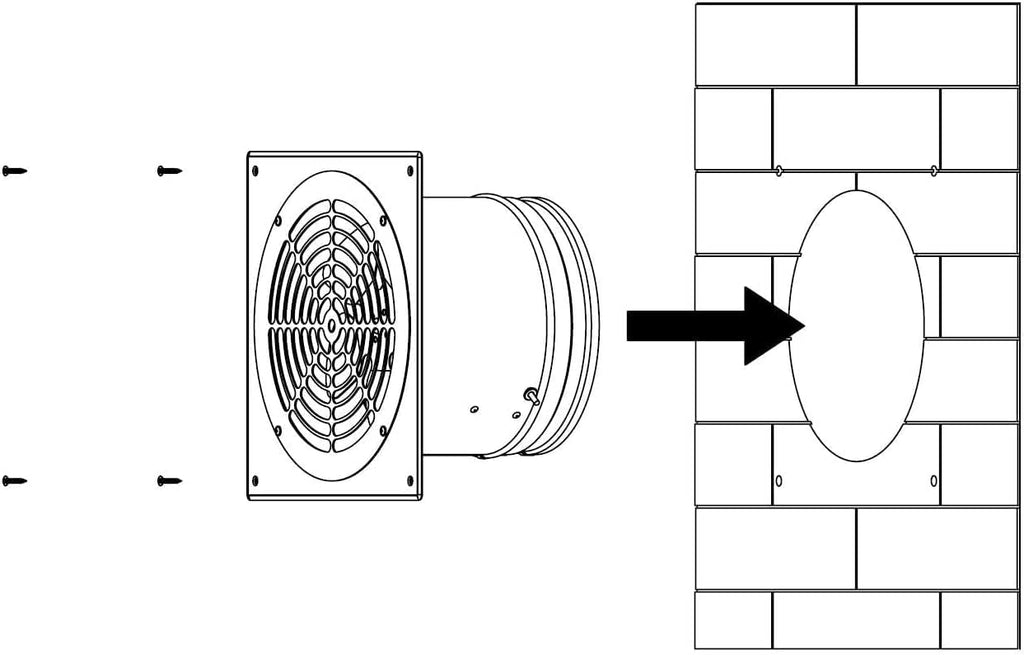 Ø 315mm Wand befestigter Abluftventilator Rohrlüfter Wand Niederdruck Ventilator Wandflansch Zu-Abluft Ø 315mm Weiß metall