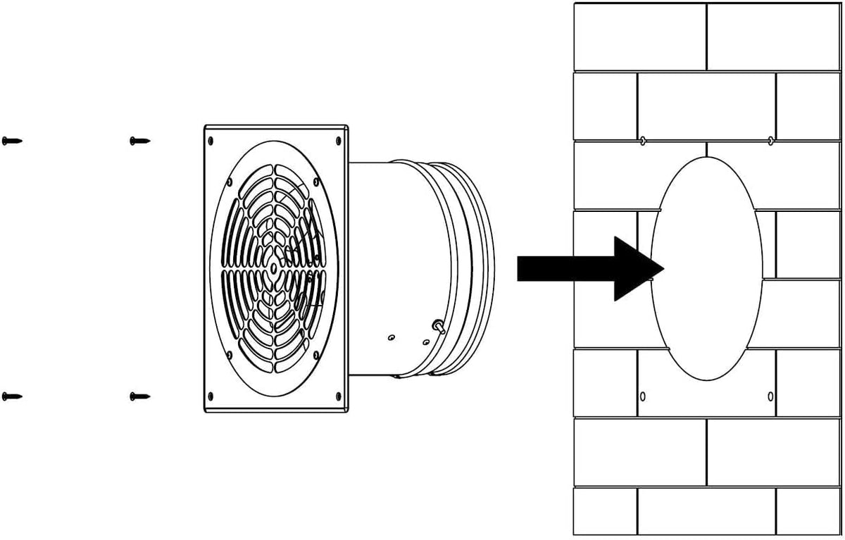 Ø 315mm Wand befestigter Abluftventilator Rohrlüfter Wand Niederdruck Ventilator Wandflansch Zu-Abluft Ø 315mm Weiß metall