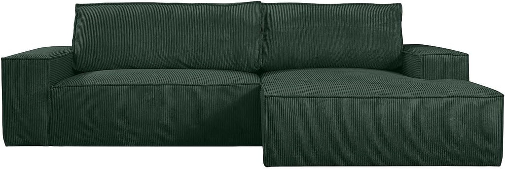 Vente-unique Ecksofa mit Schlaffunktion - Kord - Gr«¨n - Ecke Rechts - Amelia von Pascal MORABITO