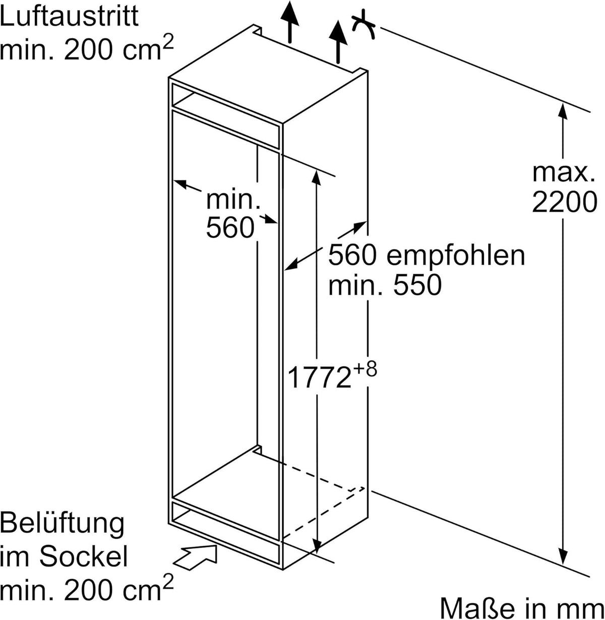 Bosch KGN36NWEA Serie 2 Kühl-Gefrier-Kombination, 186 x 60 cm, 215 L Kühlen & 87 L Gefrieren, NoFrost nie wieder abtauen, LED-Beleuchtung gleichmäßige Ausleuchtung