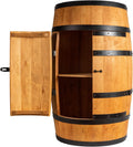 CREATIVE COOPER Weinfass Stehtisch mit Tür - Alkoholschrank Flaschenregal Holz Regale - Holzfass - Fassmöbel - Wine Rack - Wineregal - Weinbar - Fass bar mit Tür - Fassbar minibar 80Cm High (Eiche)