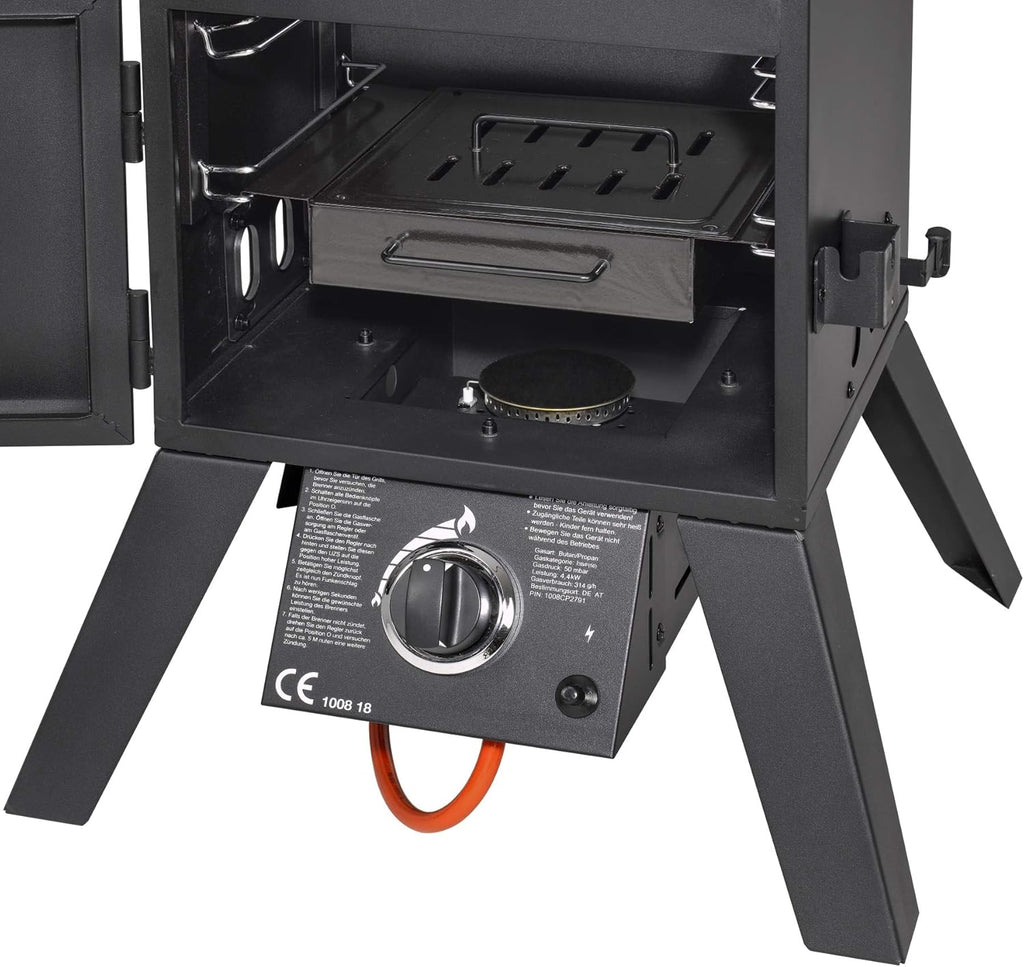 El Fuego® Gasgrill "Portland XL" | inkl. Abdeckhaube | inkl. Gasschlauch und Druckminderer | inkl. Wasserschale & Smokebox | Räuchergrill | Smoker | AY 3172
