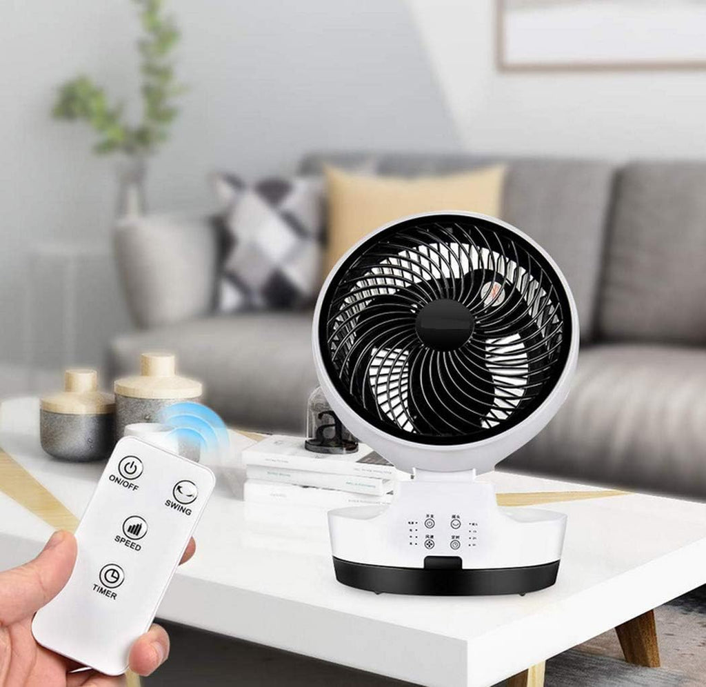 W&HH Faltbarer Raumluft-Umwälzventilator-Schwingtischventilator ferngesteuert für die Küche, die die Garage speist, einfach zu speichern