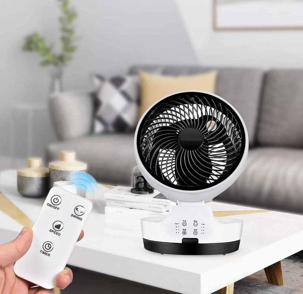 W&HH Faltbarer Raumluft-Umwälzventilator-Schwingtischventilator ferngesteuert für die Küche, die die Garage speist, einfach zu speichern
