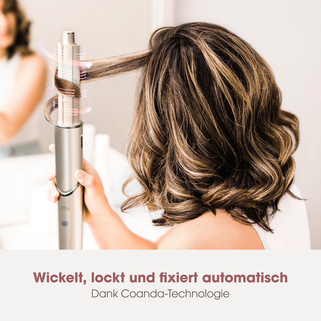 Shark FlexStyle 5-in-1 Luftstyler & Haartrockner, Auto-Wrap-Lockenaufsatz, Paddle-Bürste, Ovalbürste, Konzentrator, Diffusor, Aufbewahrungskoffer, Keine Hitzeschäden, Schwarz/Roségold, HD440EU